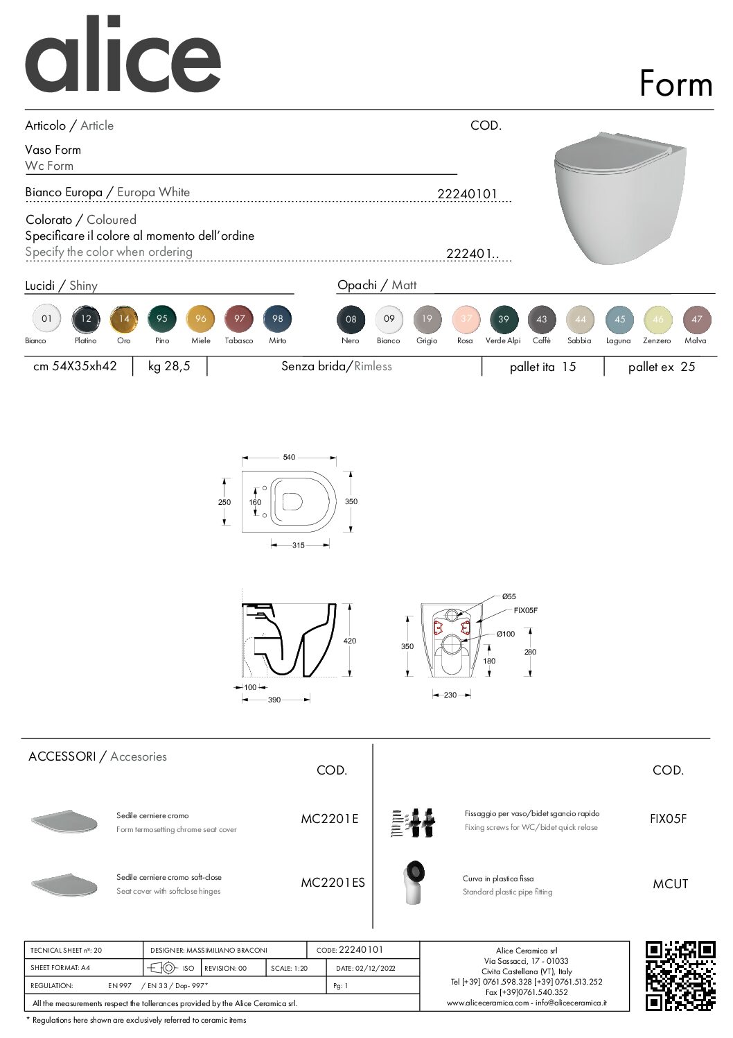 WC FORM BACK TO WALL