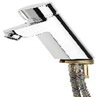 Washbasin Mixer tap self closing manual operation for cold water with connection pipes