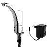 Washbasin electronic mixer tap for mains electrical operation with concealed mixing lever