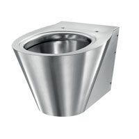 Wall-hung WC pan, 304 stainless steel, satin finish, design toilet, quick and easy to install, lightweight: 12kg