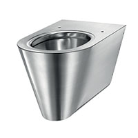 Wall-hung WC pan, 304 stainless steel, satin finish, design toilet, quick and easy to install, lightweight: 11kg