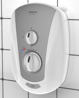 Instantaneous Electric Shower.
Product has 2 rotary controls, one for heater power selection and one for flow plus an ON/OFF button
Product is 8.5 kW