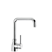Mechanical sink mixer with swivelling spout H. 220mm L. 200mm without pop-up waste.