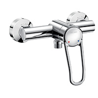 Pressure-balancing (EP) shower mixer with STOP/CHECK connectors.