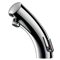 Deck-mounted electronic basin mixer