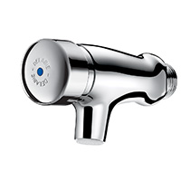 Deck-mounted time flow basin tap