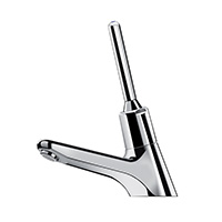 Deck-mounted time flow lever-operated basin tap