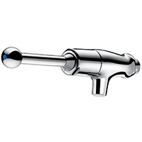 Wall-mounted lever-operated time flow tap