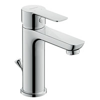 Washbasin mixer tap with temperature lever, battery operated