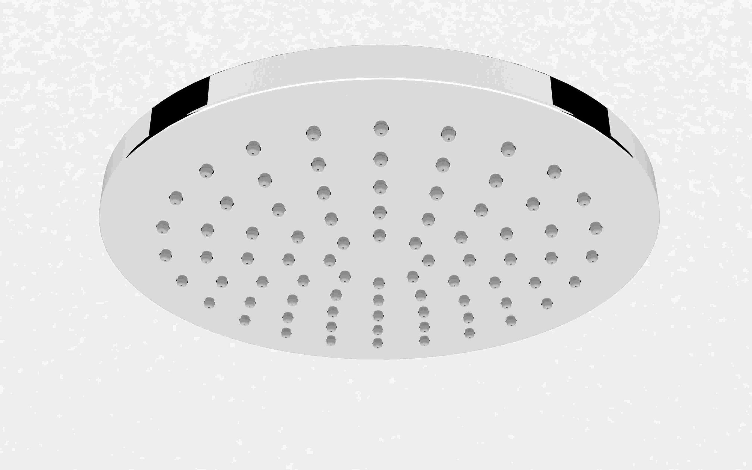 200mm Round Air Overhead-Full Chrome Face. Rub clean nozzles for easy maintenance. A 1/2 inch BSP connection that is compatible with most shower arms.