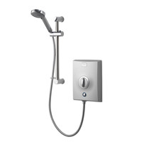 10.5kW shower. Including Over Temperature Protection, tactile start/stop push button and delayed shutdown.