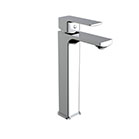 BASIN MIXER HIGH SPOUT WITH COLD START AND FLOW RESTRICTOR