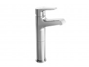 BASIN MIXER HIGH SPOUT WITH COLD START AND FLOW RESTRICTOR