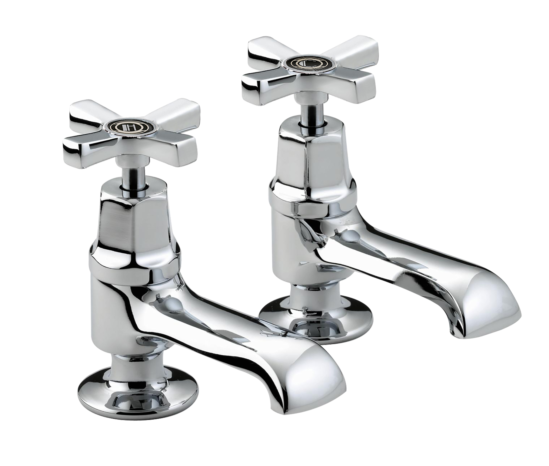 Art Deco 2 Basin Taps Chrome With CD Valves