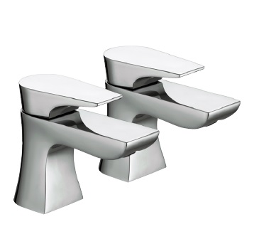 Hourglass Basin Taps Chrome