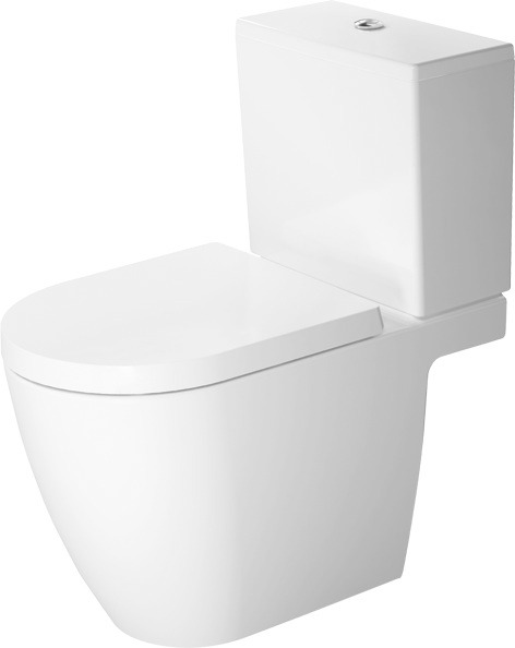 Duravit ME by Starck Floorstanding toilet for combination, 650 mm White High Gloss, Washdown model, Closed, For bowl mounted cistern, 0 l / 4,5 l, Outlet: horizontal, WonderGliss – 21720900001