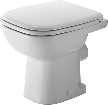 Toilet floor standing 480mm, D-Code, colour White, washdown model, horizontal outlet