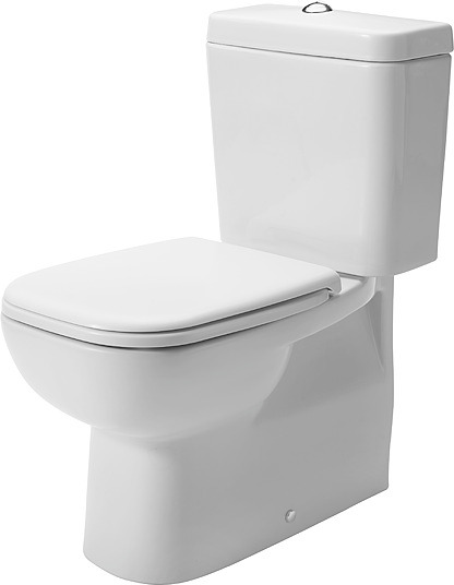 Duravit D-Code Floorstanding toilet for combination, 650 mm White High Gloss, Washdown model, Semi-open, HygieneGlaze, For bowl mounted cistern, 0 l / 6 l, Outlet: horizontal – 21180920002