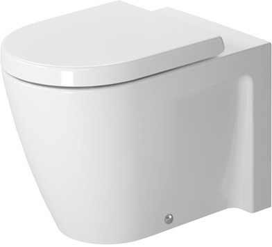 Toilet floor standing 570 mm, Starck 2, colour White, washdown model, horizontal outlet, WonderGliss