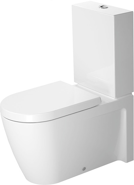 Toilet floor standing close-coupled 720 mm, Starck 2, colour White, washdown model, Vario outlet, for cistern, WonderGliss