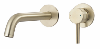 Kyloe Wall Mounted Basin Mixer – Brushed Brass