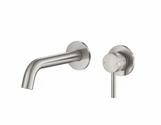 Kyloe Wall Mounted Basin Mixer – Brushed Nickel