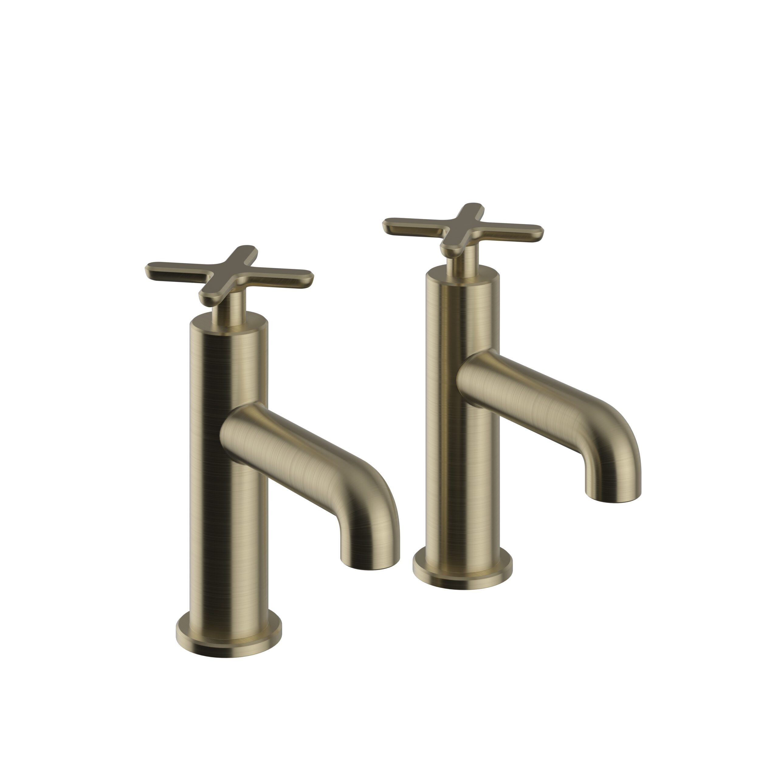 Salcombe Basin Pillar Taps Brushed Brass