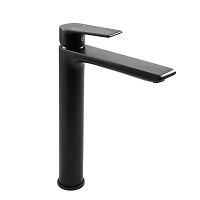 Single-lever tall basin mixer with aerator and flexible hoses 3/8″ >350mm.