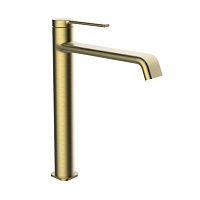 Single-lever tall basin mixer with aerator and flexible hoses 3/8″ >350mm.