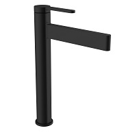 Single-lever tall basin mixer with aerator and flexible hoses 3/8″ >350mm.