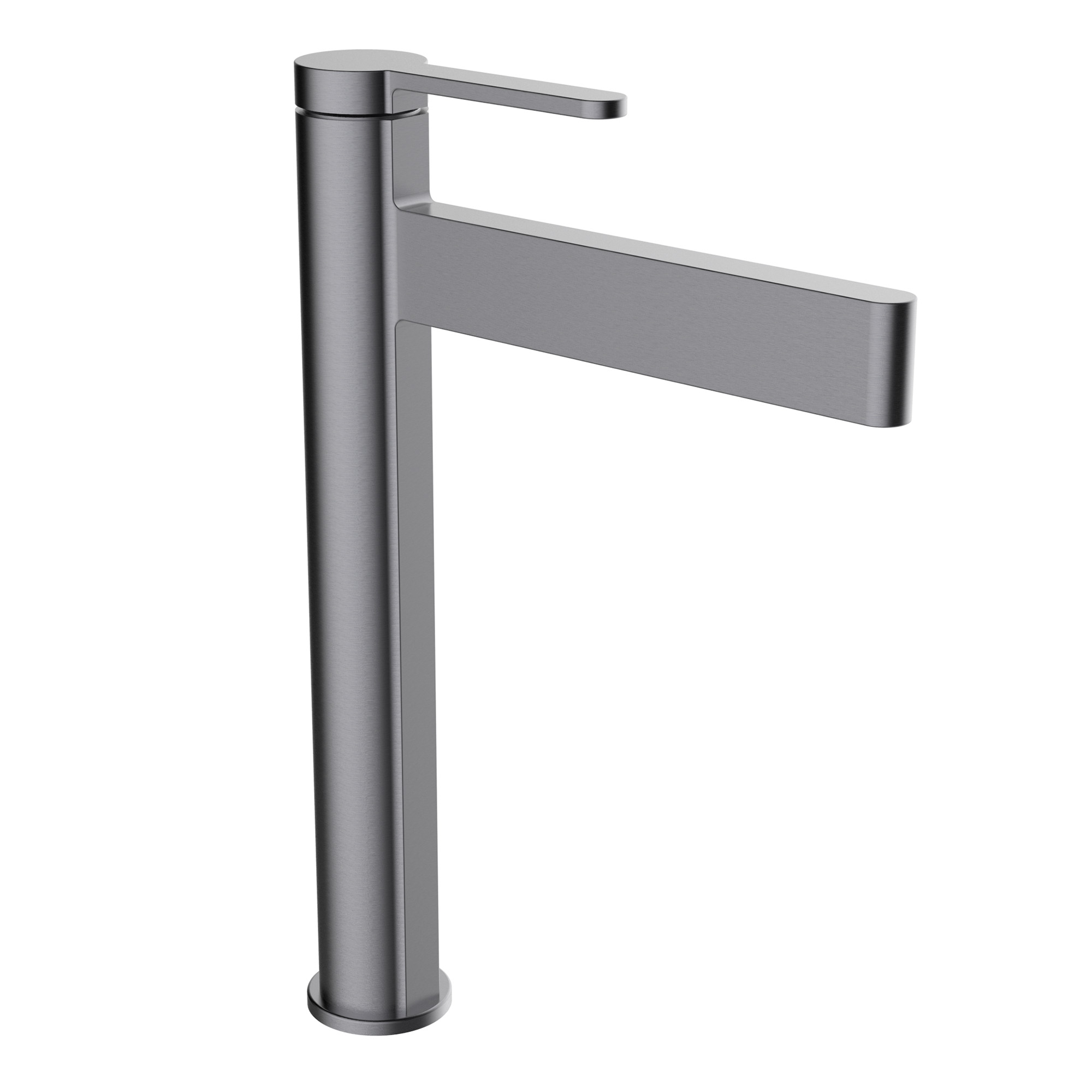 Single-lever tall basin mixer with aerator and flexible hoses 3/8″ >350mm.