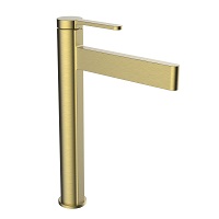 Single-lever tall basin mixer with aerator and flexible hoses 3/8″ >350mm.