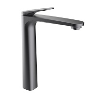 Single-lever tall basin mixer with aerator and flexible hoses 3/8″ >350mm.