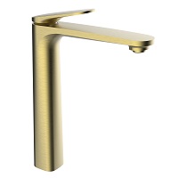 Single-lever tall basin mixer with aerator and flexible hoses 3/8″ >350mm.