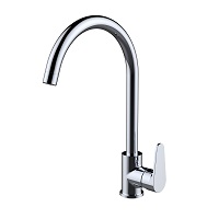 Single-lever sink mixer with aerator, swivel spout and flexible hoses 3/8″ >350mm.