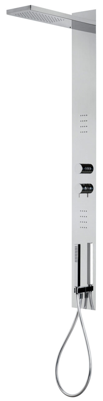 Wall-mtd. shower set with anti-limescale hand-shower and shower head