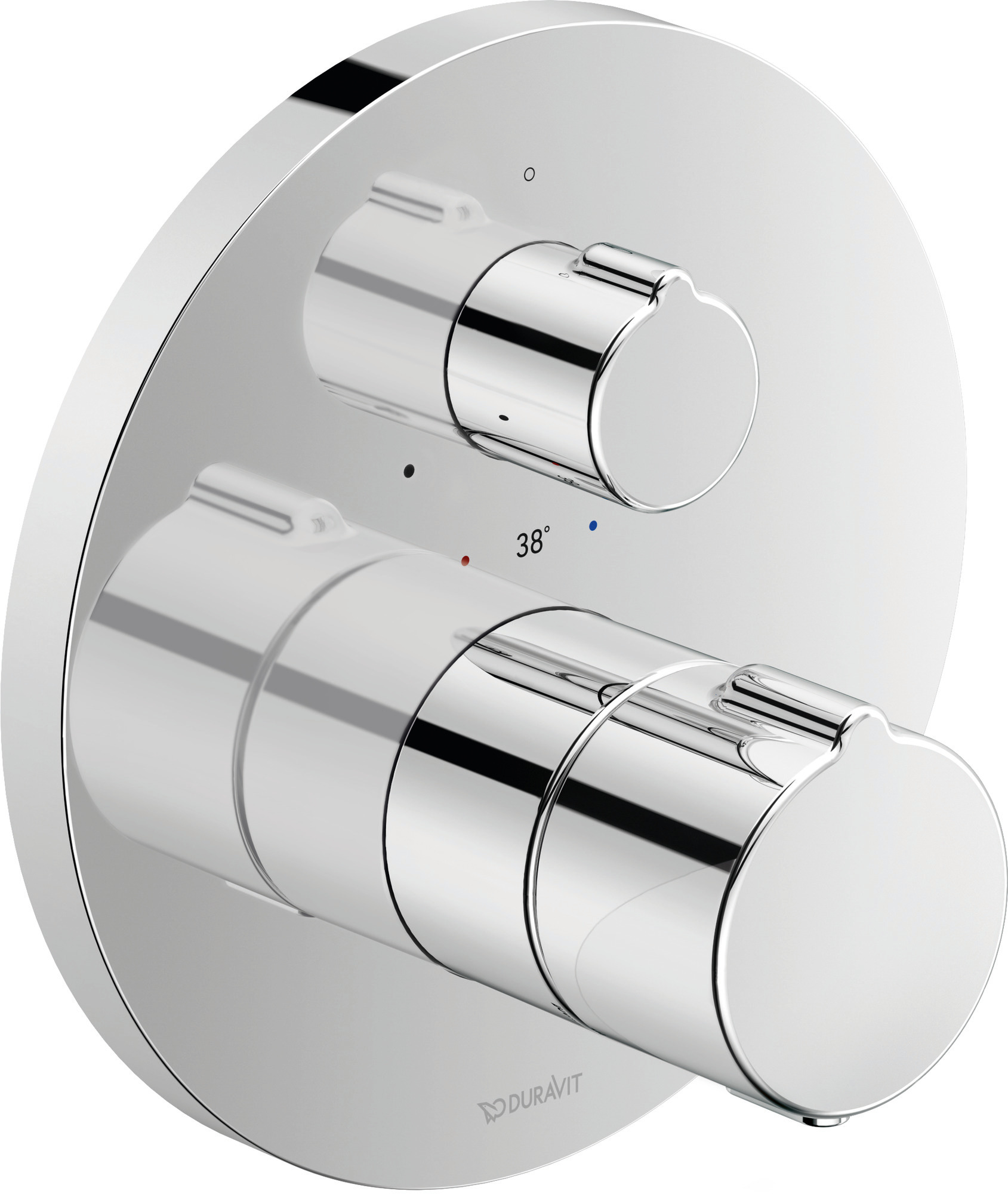 Thermostatic shower mixer concealed  round chrome