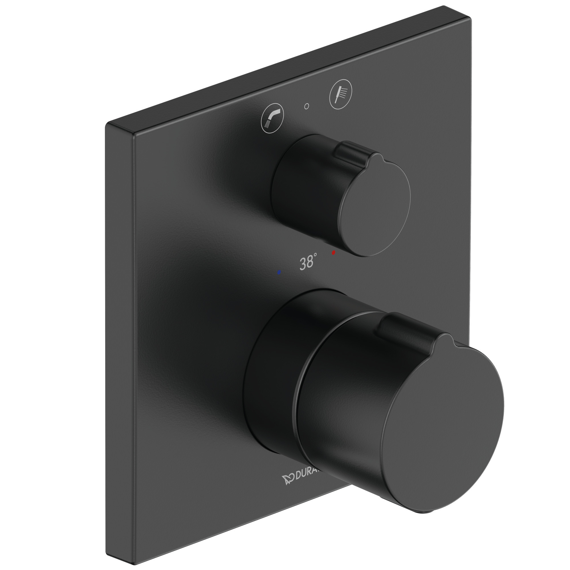 Thermostatic bath mixer with concealed  square matt black