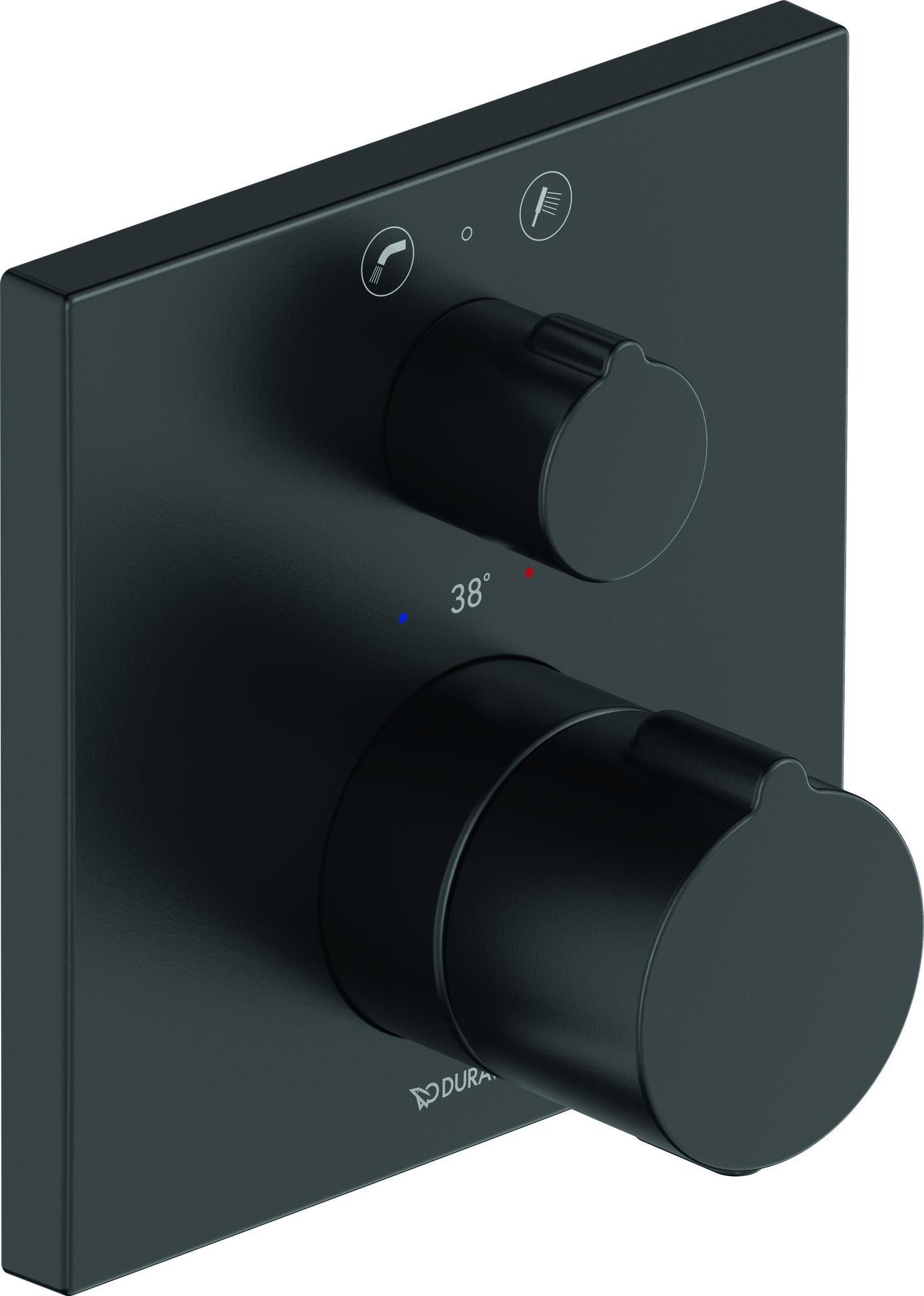 Thermostatic bath mixer with concealed  square matt black