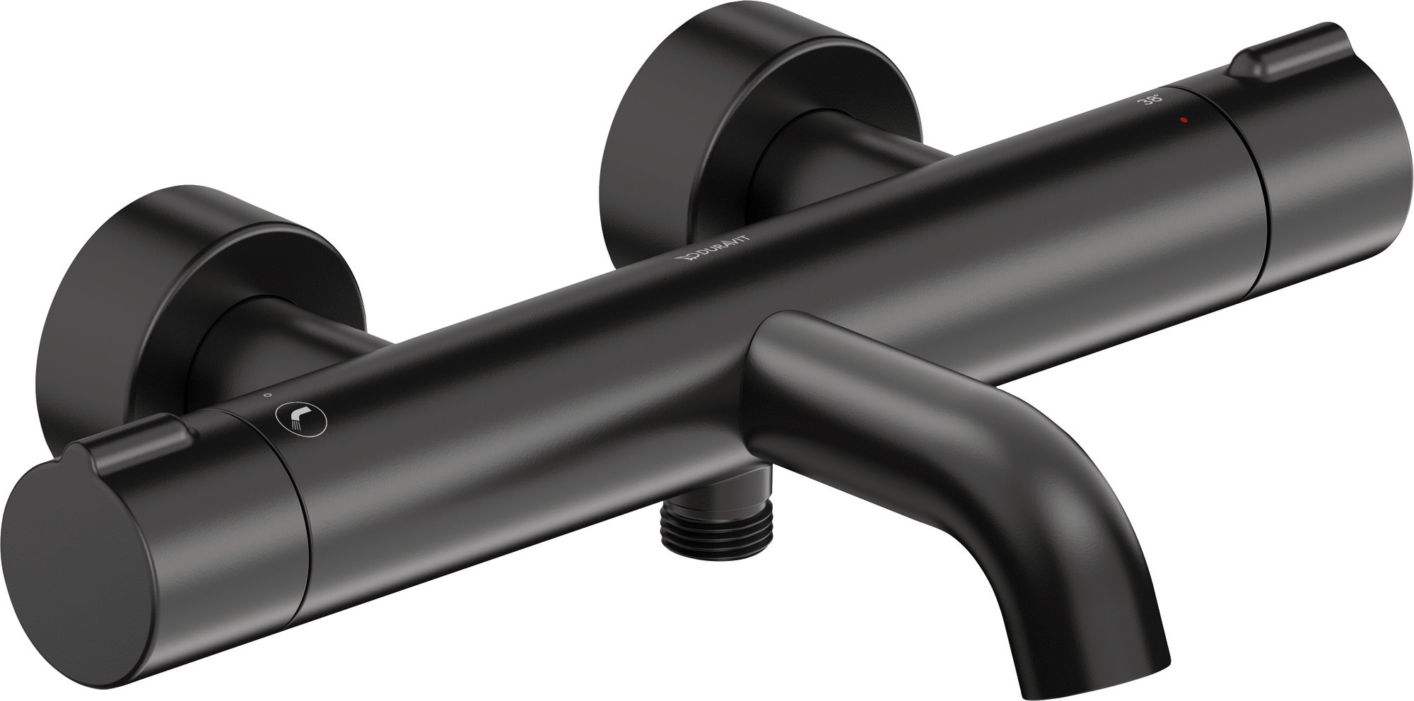 Thermostatic bath mixer exposed matt black