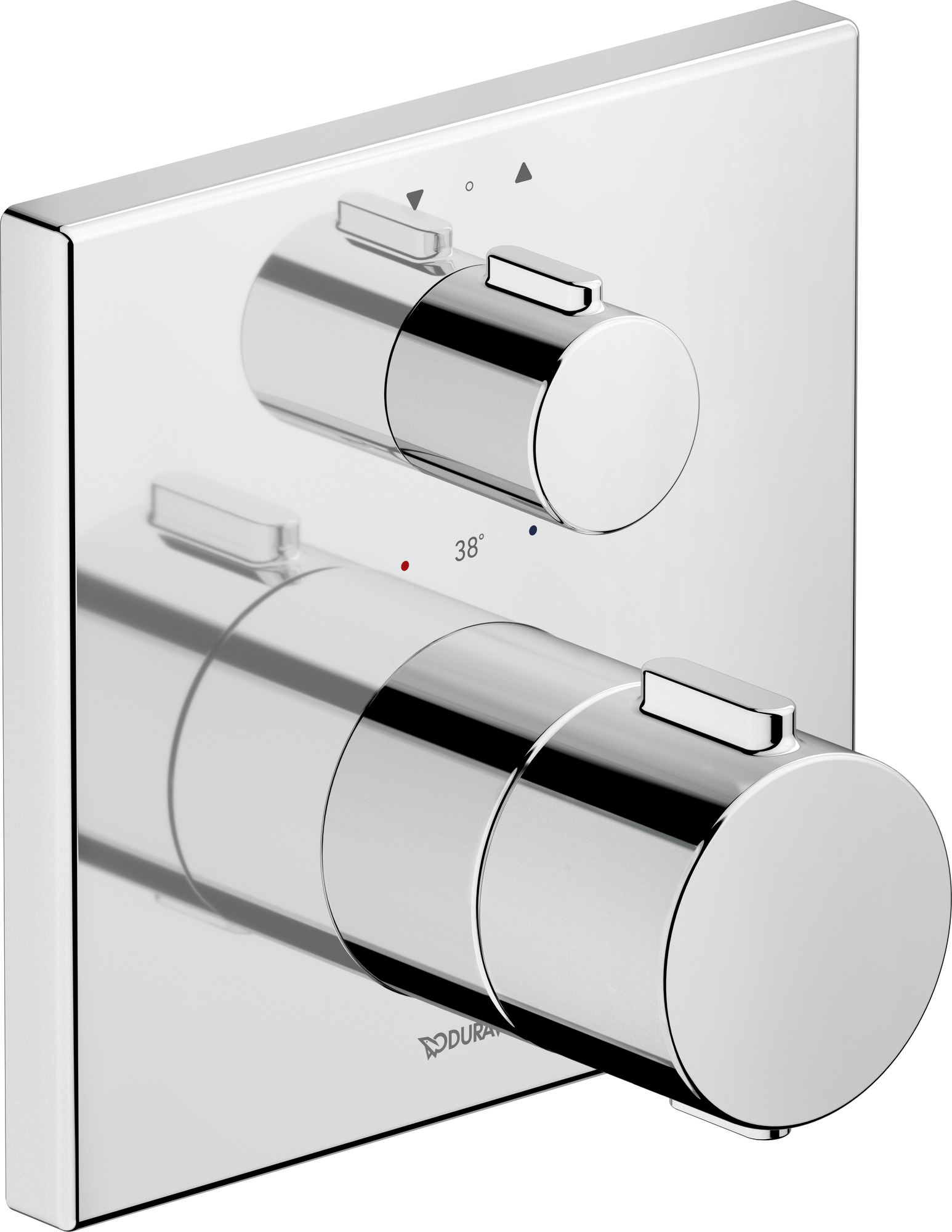 Thermostatic shower/bath mixer concealed square chrome