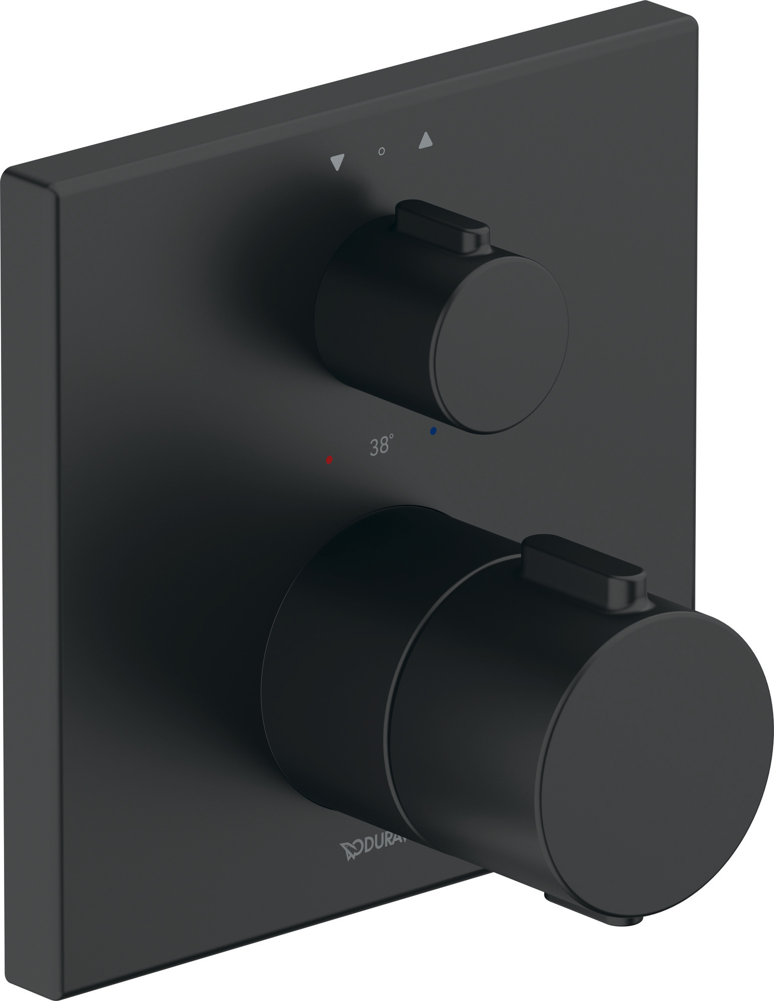 Thermostatic shower/bath mixer concealed square matt black