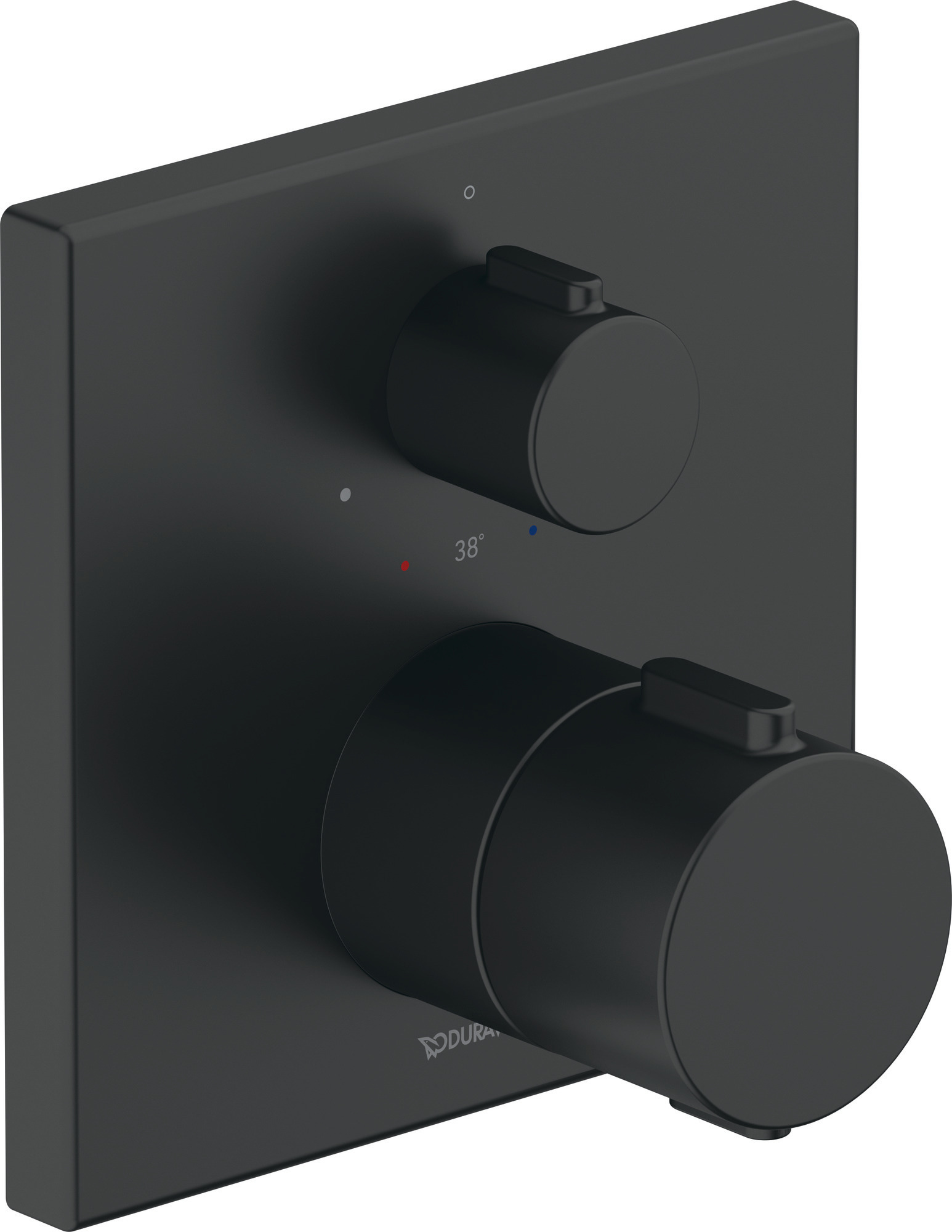 Thermostatic shower mixer concealed square matt black