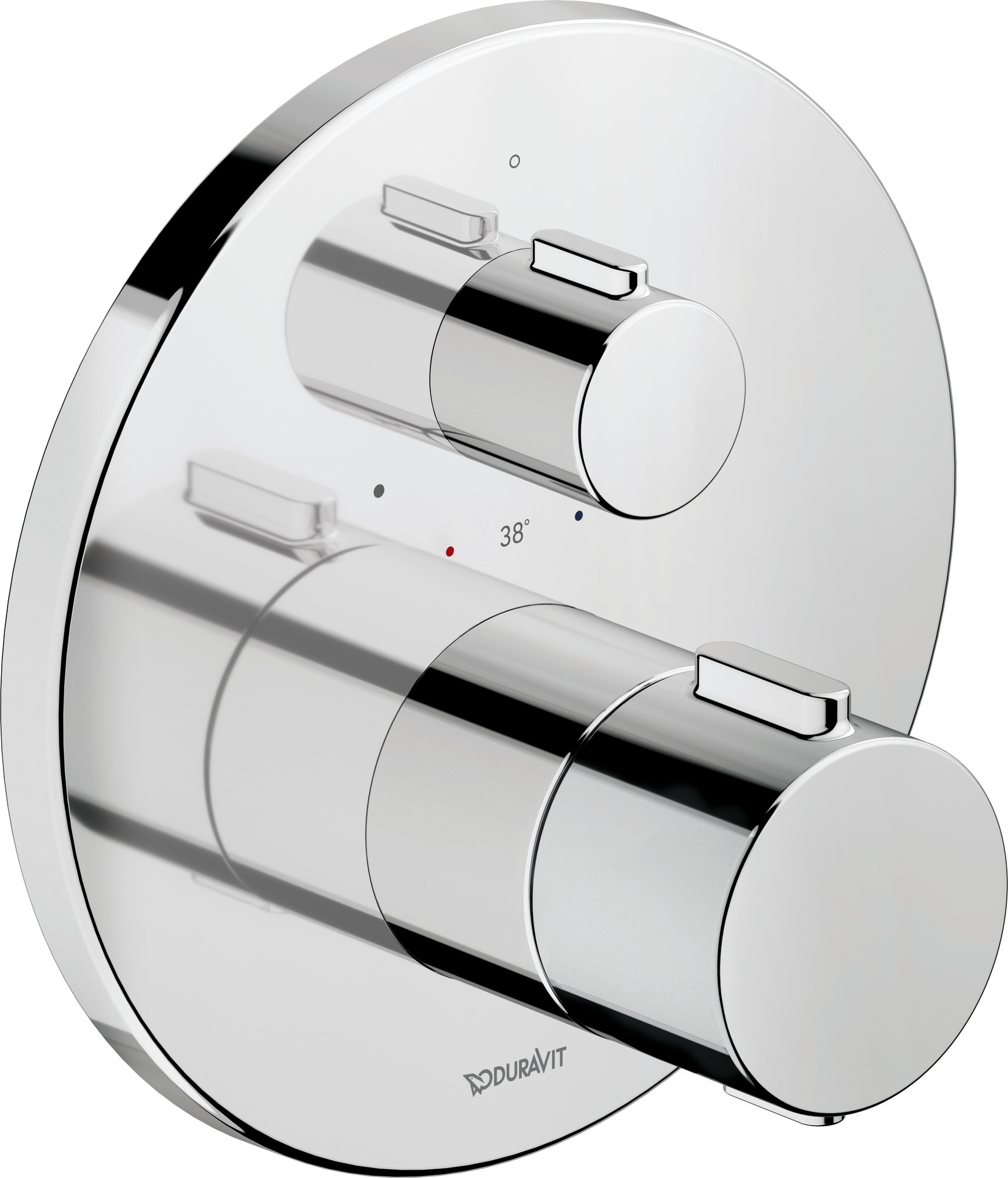 Thermostatic shower mixer concealed round chrome
