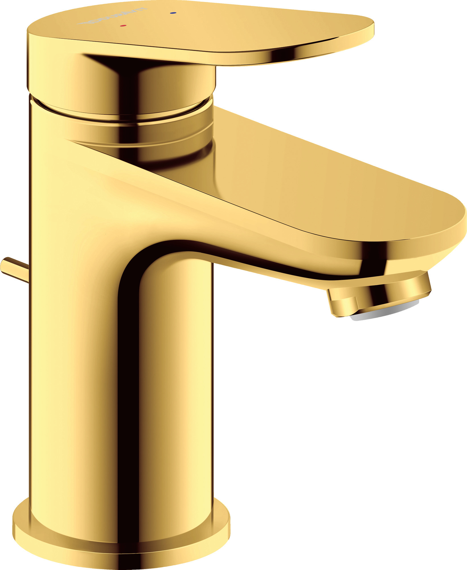 Single lever basin mixer S with pull-rod polished gold