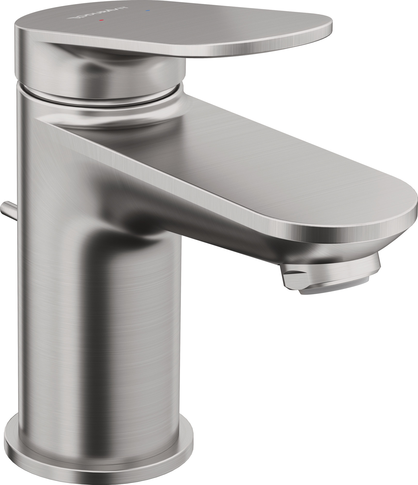 Single lever basin mixer S with pull-rod stainless steel