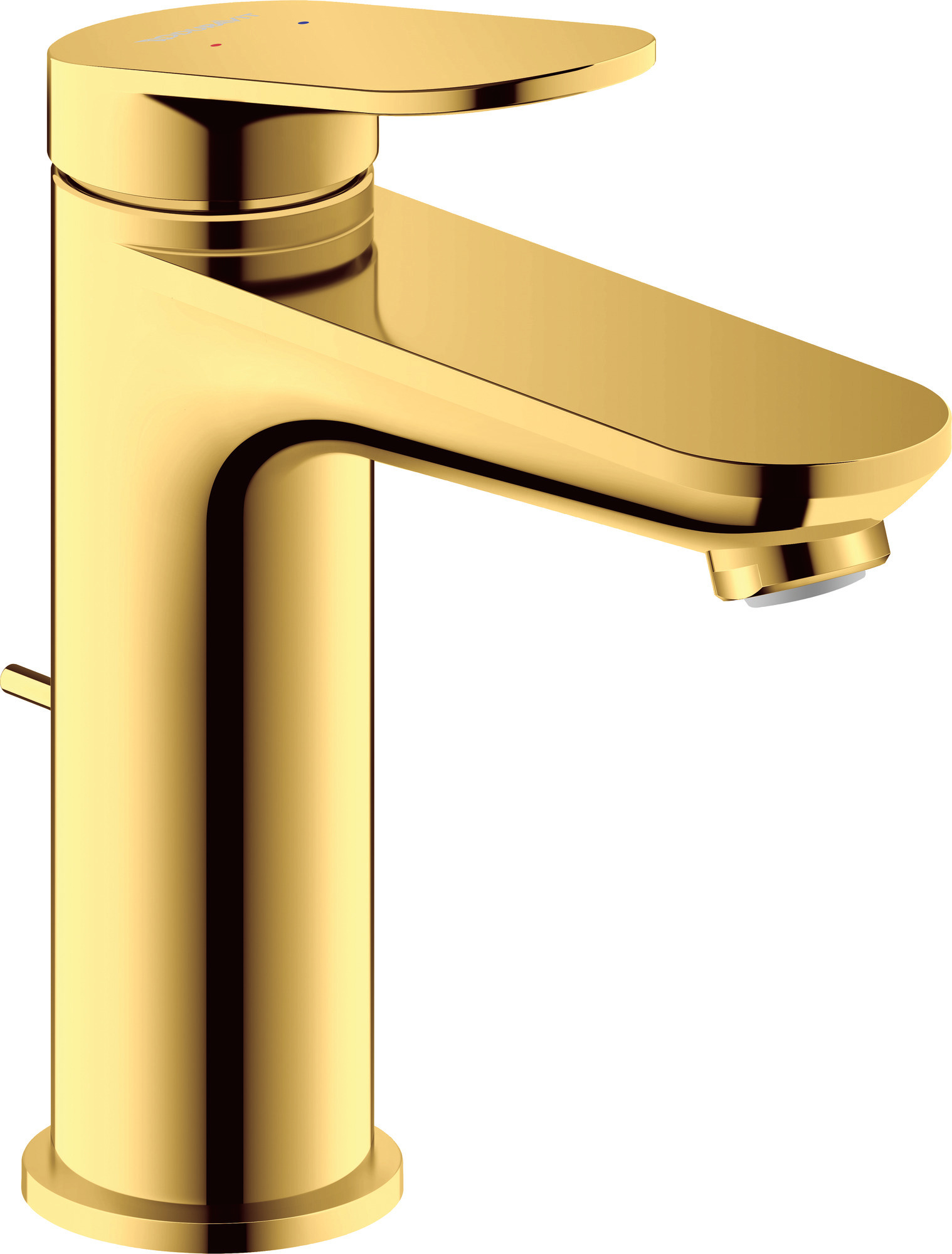 Single lever basin mixer M with pull-rod polished gold