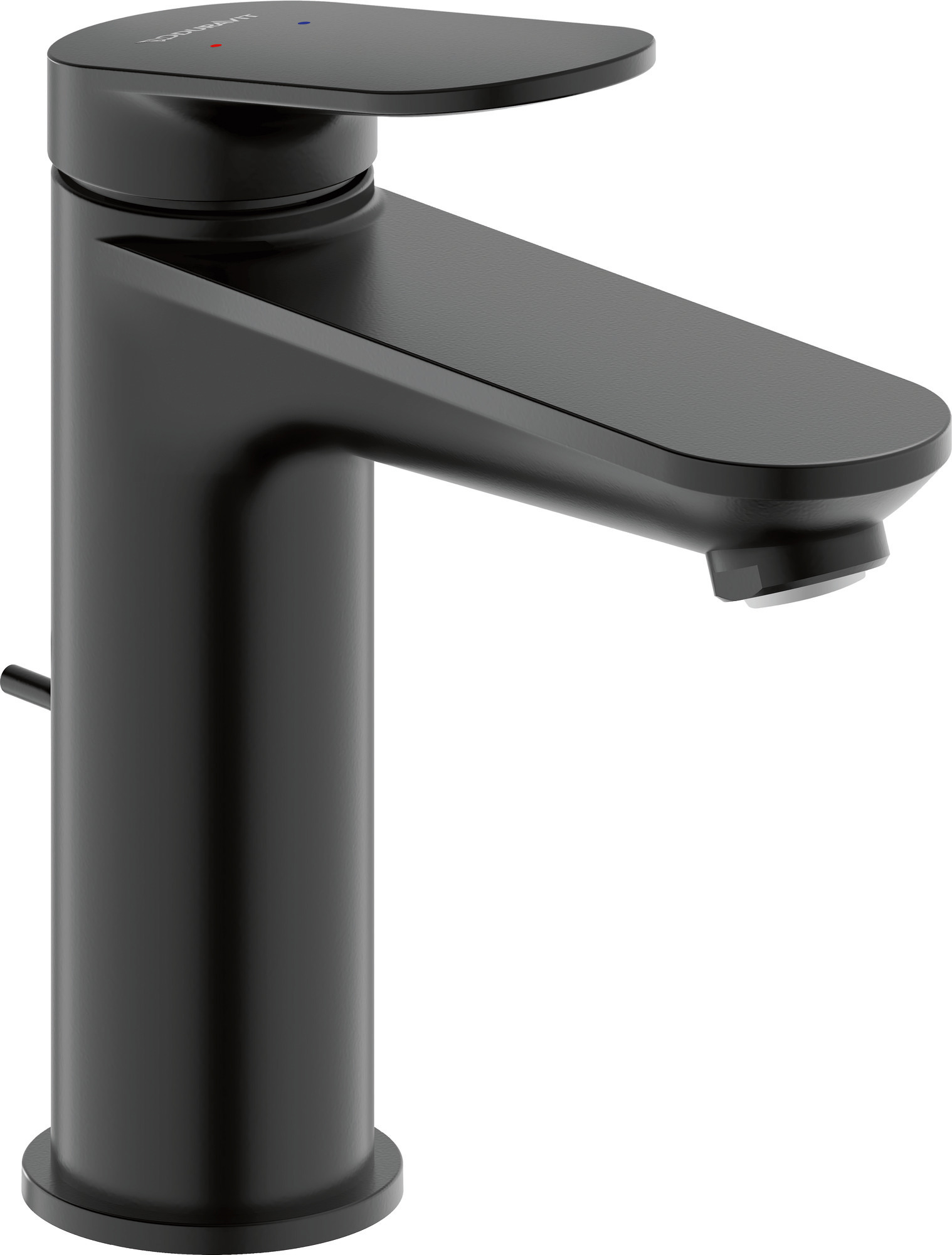 Single lever basin mixer M with pull-rod matt black