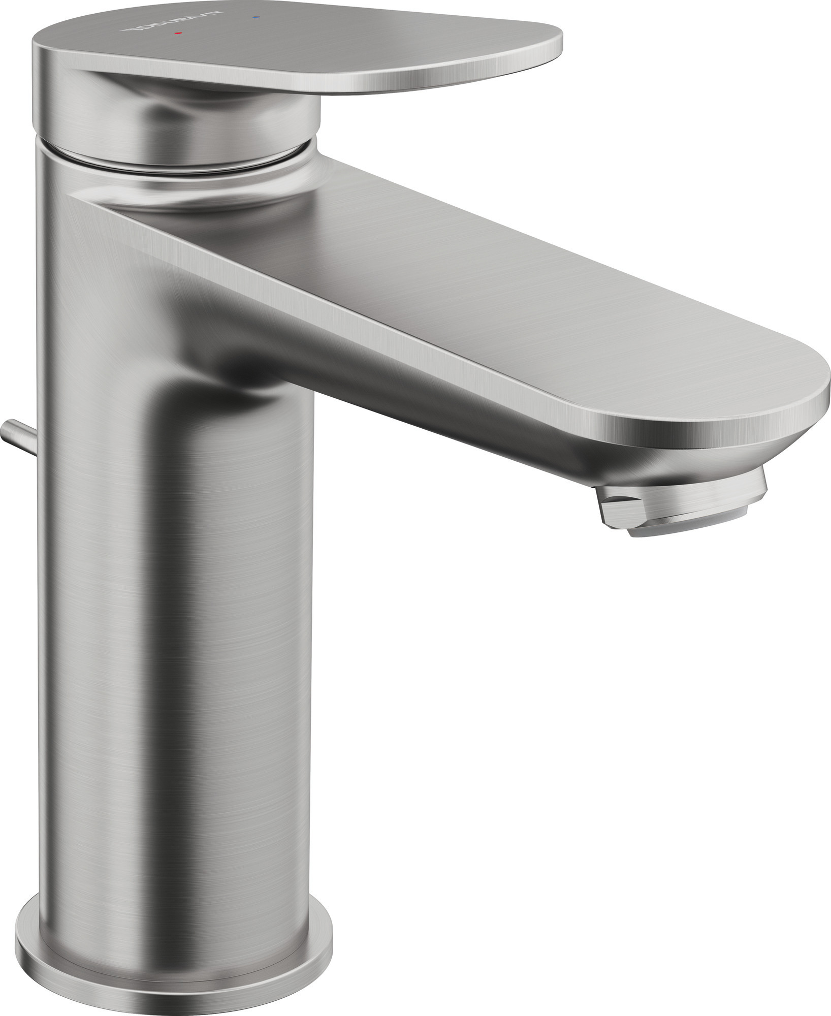 Single lever basin mixer M with pull-rod stainless steel