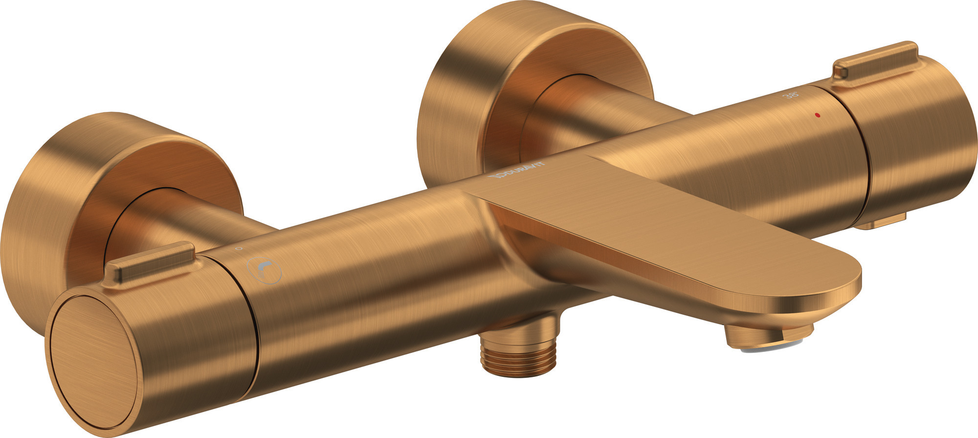 Thermostatic bath mixer exposed brushed bronce